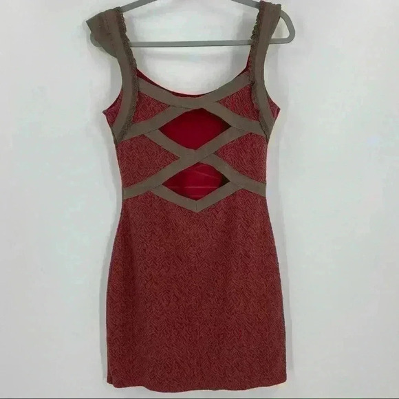 Free People Cross My Heart Bodycon Mini Dress Sz M - Picture 10 of 12